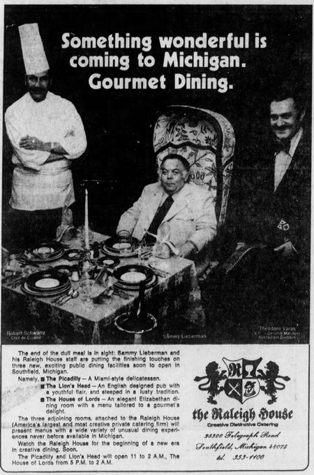 The Raleigh House - Dec 1972 Ad With Sammy Lieberman (newer photo)